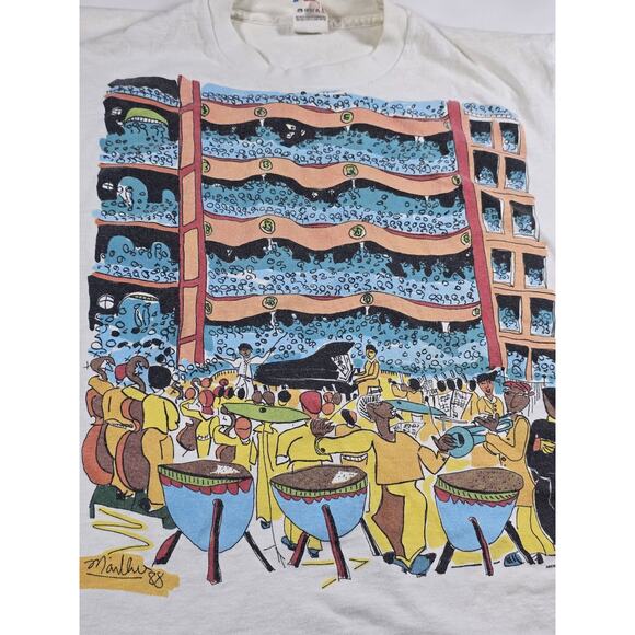 Vintage 1988 Italian Street Fair Nashville Graphic T-Shirt Single Stitch LG - Picture 2 of 6